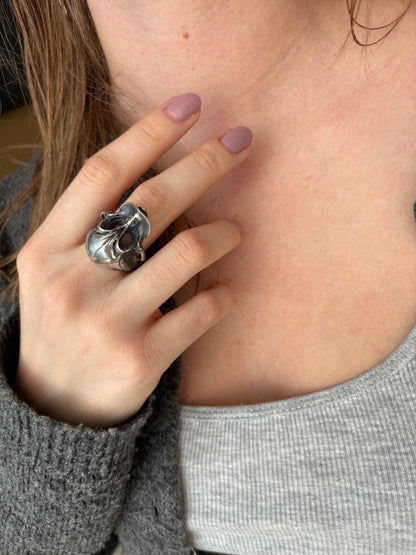 Duck Ring | 925 Sterling Silver | oxidized black and polished