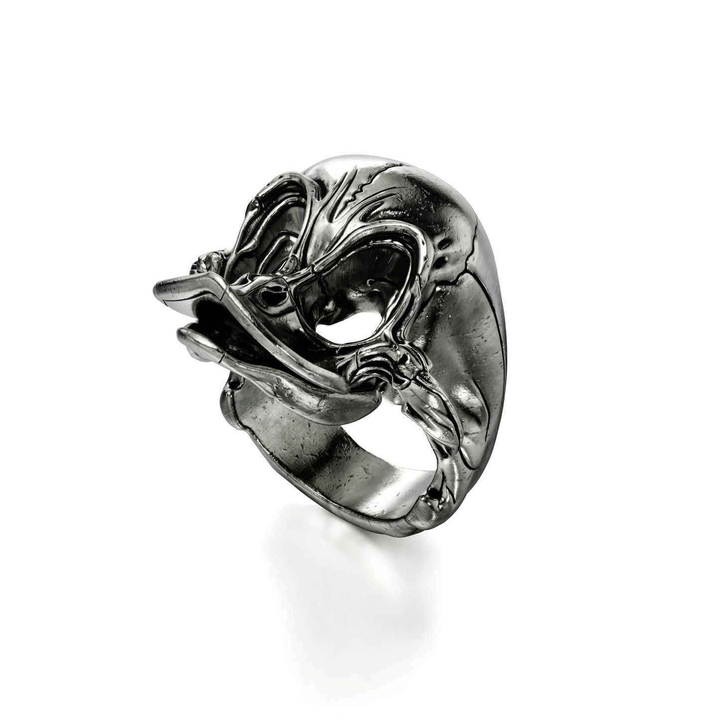 Duck Ring | 925 Sterling Silver | oxidized black and polished