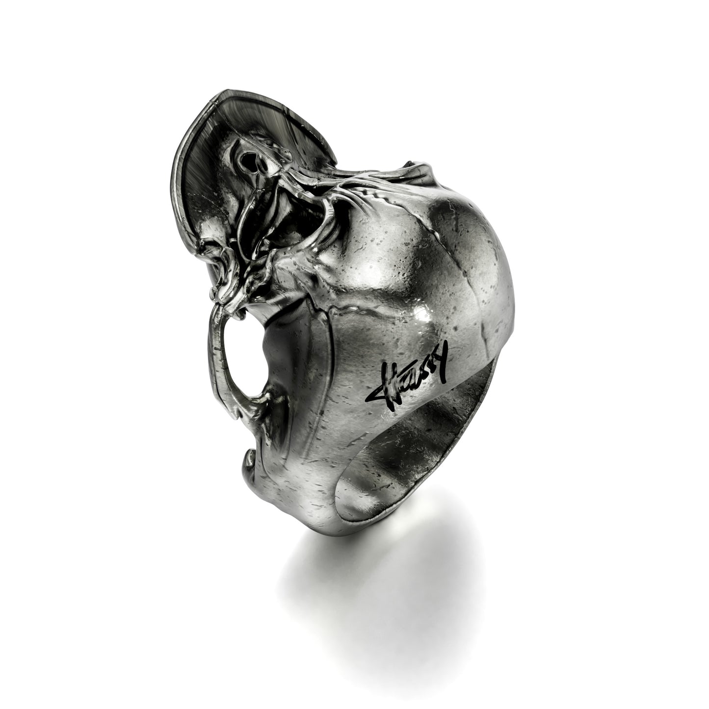 Duck Ring | 925 Sterling Silver | oxidized black and polished