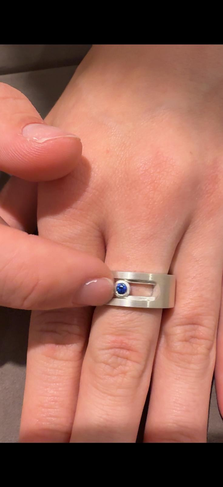 Silber Ring | Moving Saphir | 925 Sterling Silber | poliert