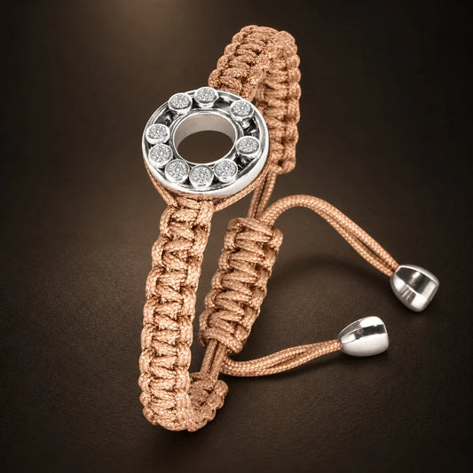 BRACELET CORD CIRCKE FULLSET DIAMOND EARTHBROWN – Produktansicht