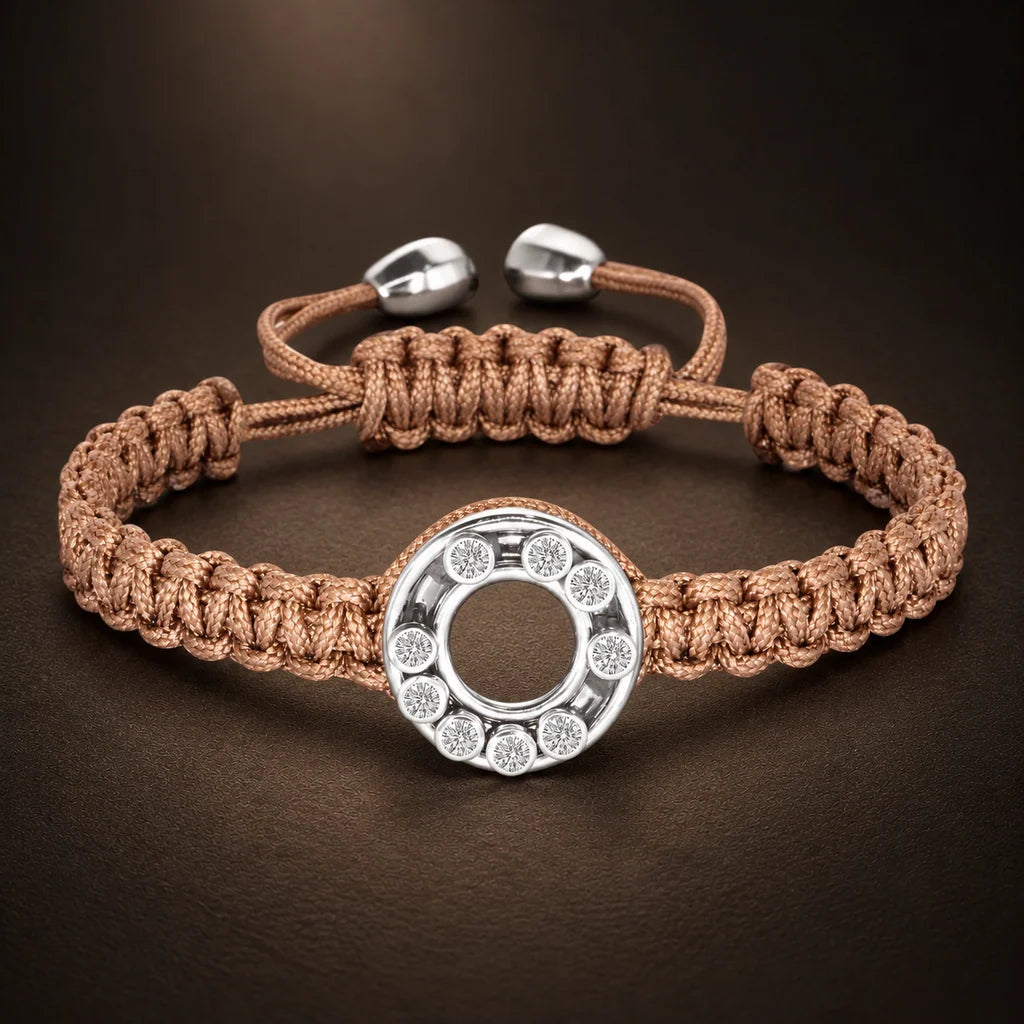 BRACELET CORD CIRCKE FULLSET DIAMOND EARTHBROWN – Weitere Ansicht